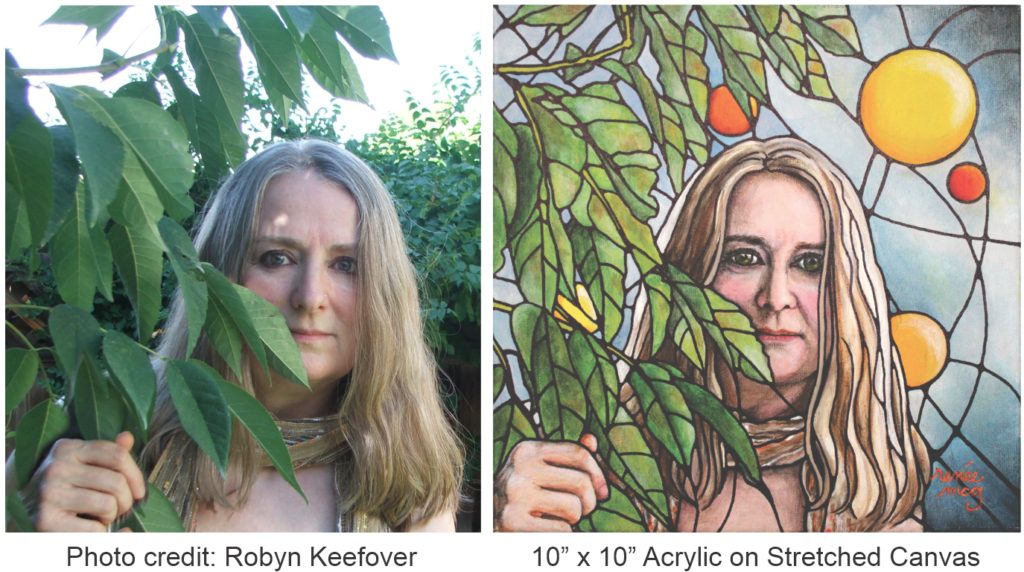 Self Portrait Stained Glass Look-Before & After